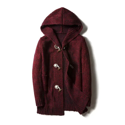 Men's Chunky Knit Winter Jacket with Hood