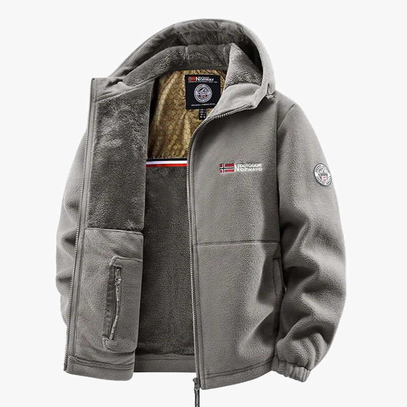 Winter Fleece Jacket with Hood Scandinavian