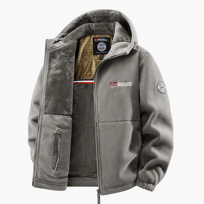 Winter Fleece Jacket with Hood Scandinavian