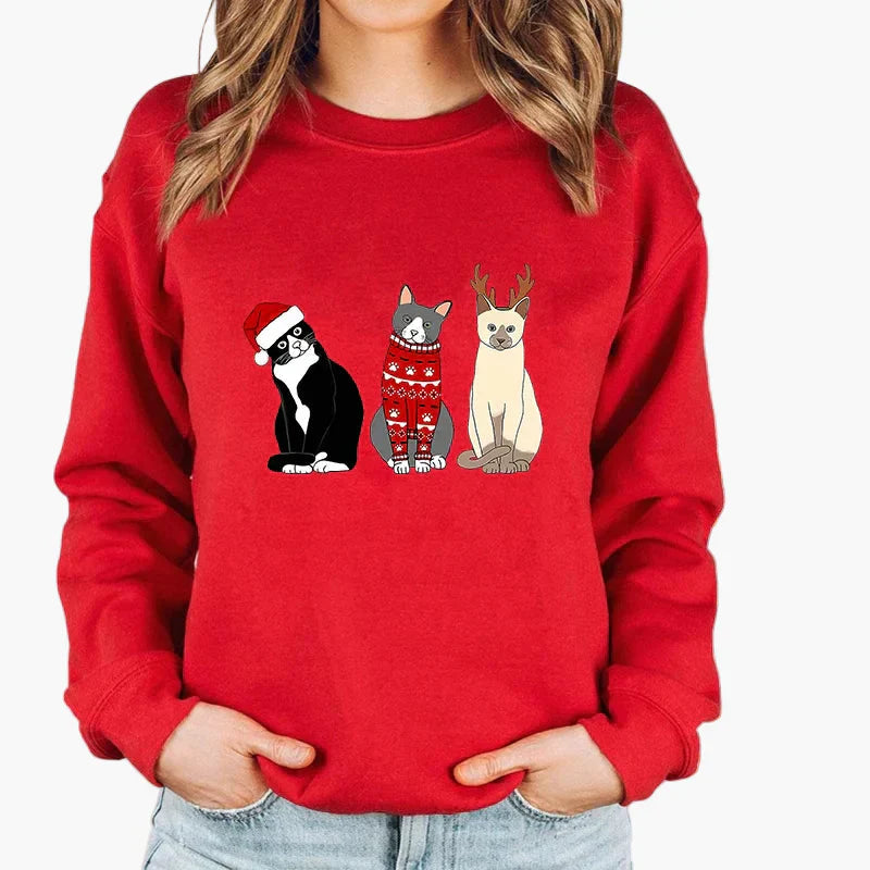 Christmas Sweater Cat String Lights - Funny Cat Jumper Winter
