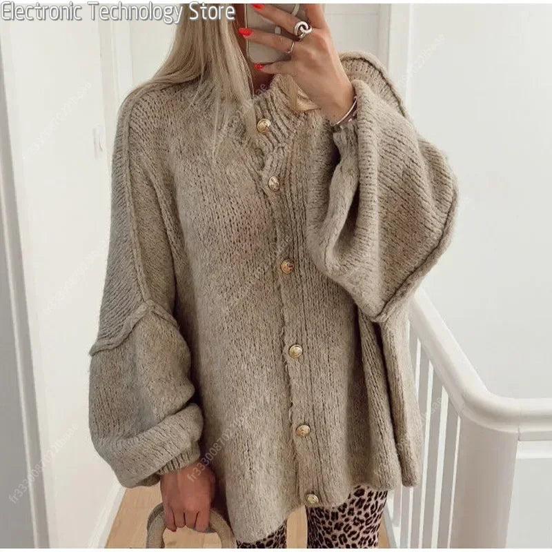 Elegant Cardigan Women's Knit Sweater Comfortable