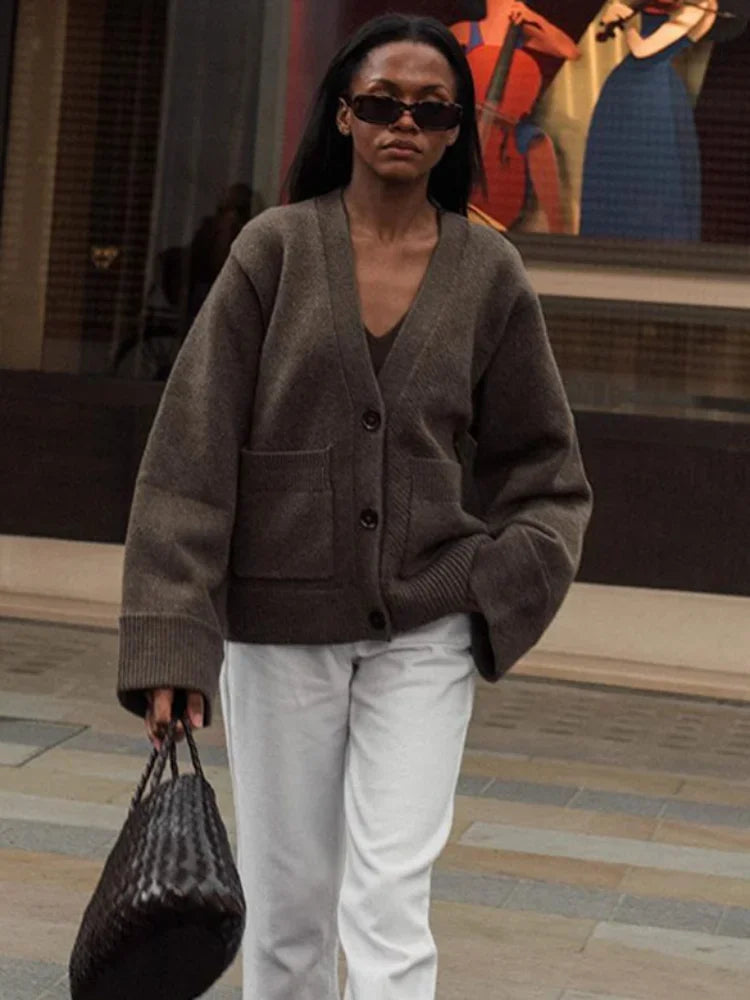 Elegant Women's V-Neck Cardigan