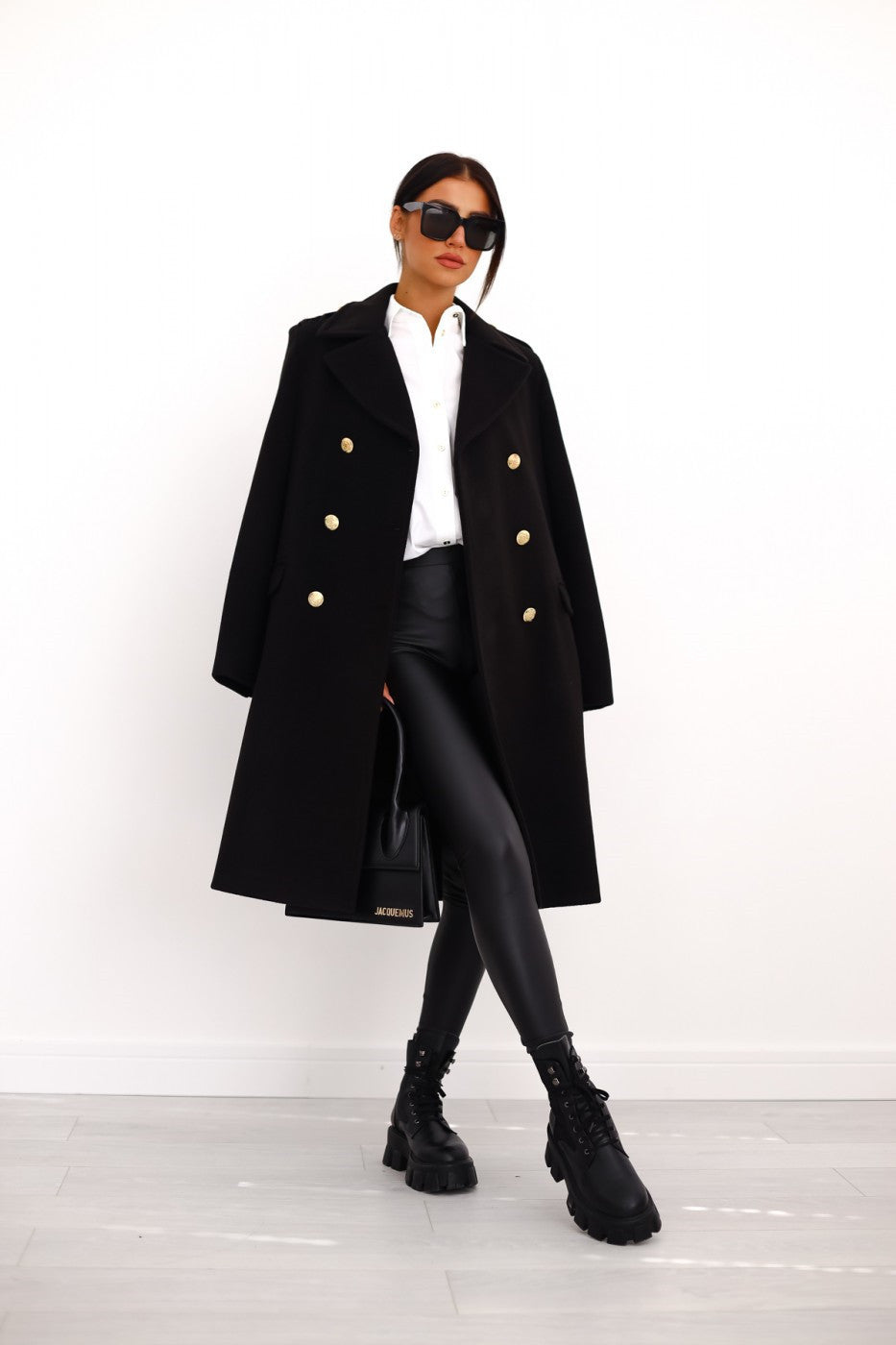Women's Double-Breasted Wool Blend Classic Coat