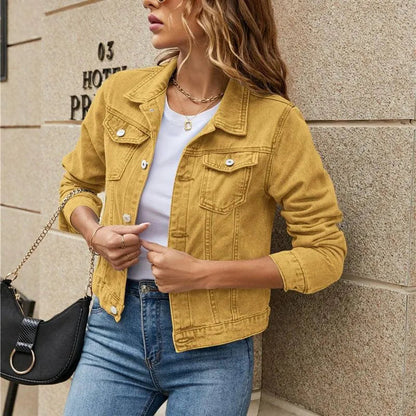 Stylish Sustainable Denim Jacket with Buttons and Pockets