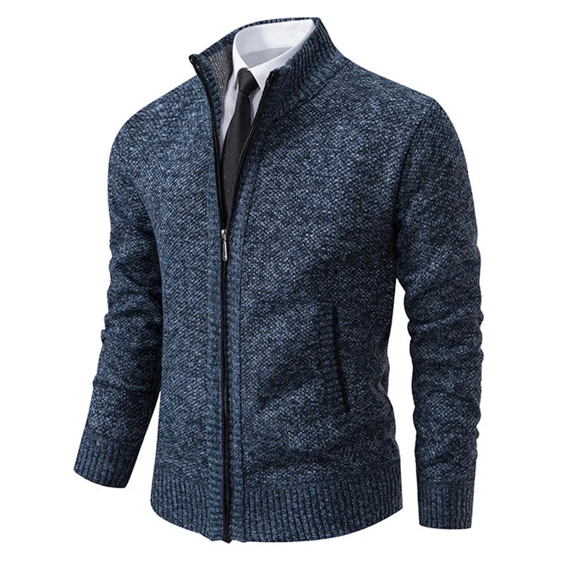 Men's Cardigan Zipper Modern Stand-up Collar