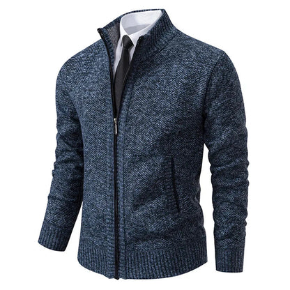 Men's Cardigan Zipper Modern Stand-up Collar