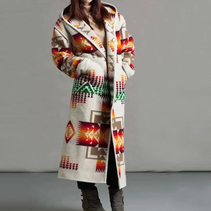 Long Boho Chic Ethnic Coat for Women