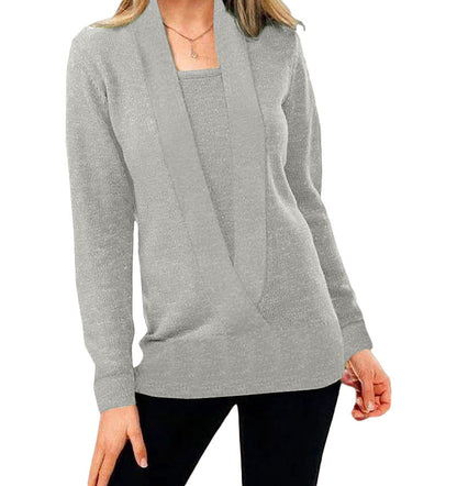 Elegant Women's Sweaters Deep Neckline