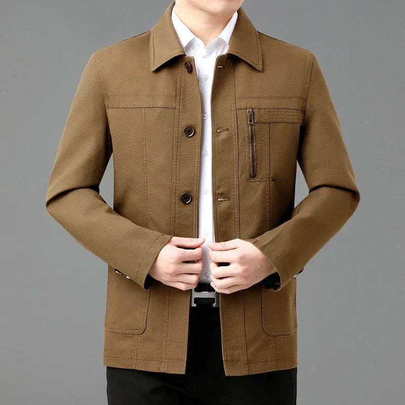 Stylische Lederjacke mit farbigem Innenfutter - IdealeKleiden