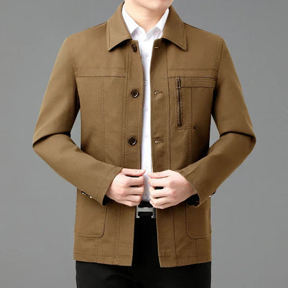Stylische Lederjacke mit farbigem Innenfutter - IdealeKleiden