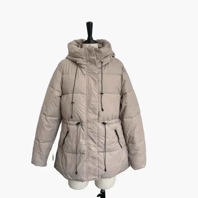 Winter Quilted Jacket Hood Warm