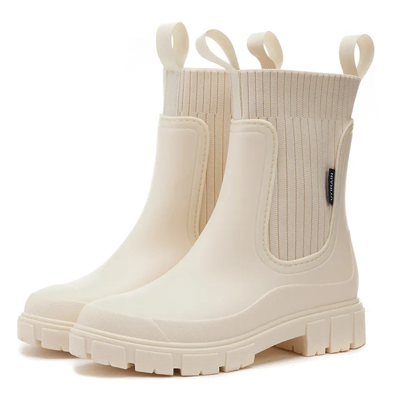 Waterproof Ankle Boots for Women with Chunky Sole