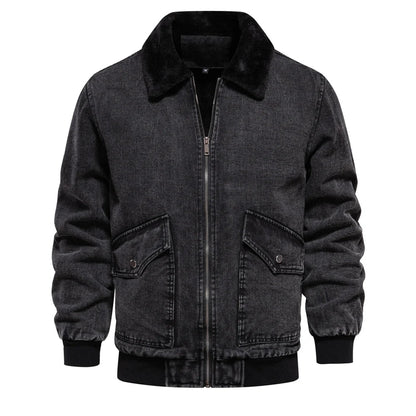 Men's Warm Lined Winter Denim Jacket