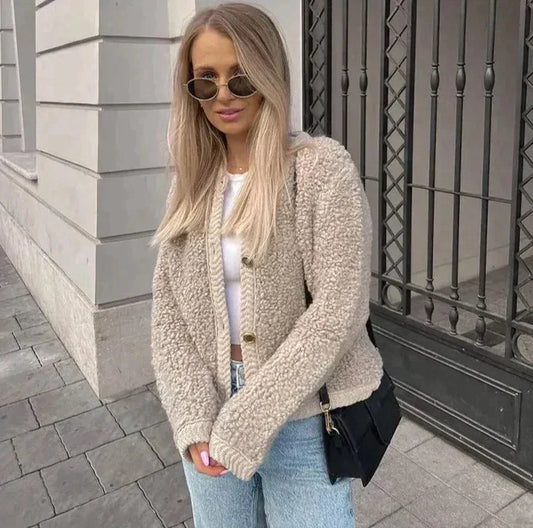 Weicher Teddy-Mantel Damen Bequem - IdealeKleiden