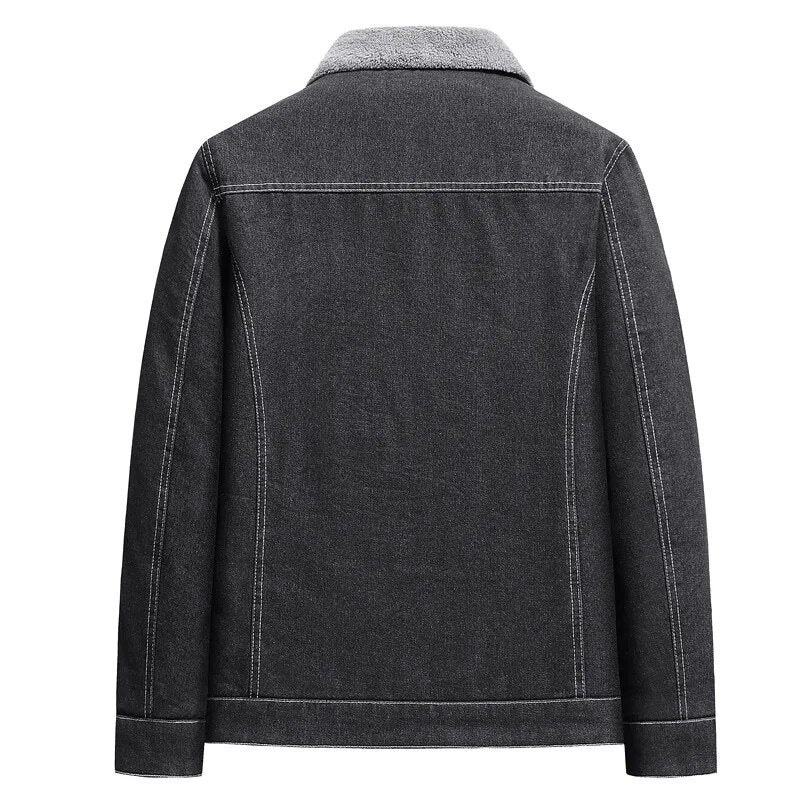 Modisches Denim Fleece Jacket - IdealeKleiden