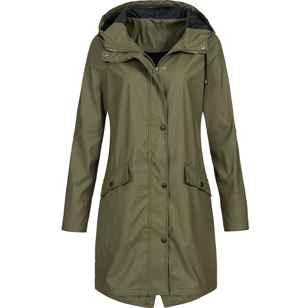 Casual women's jacket with hood and zipper