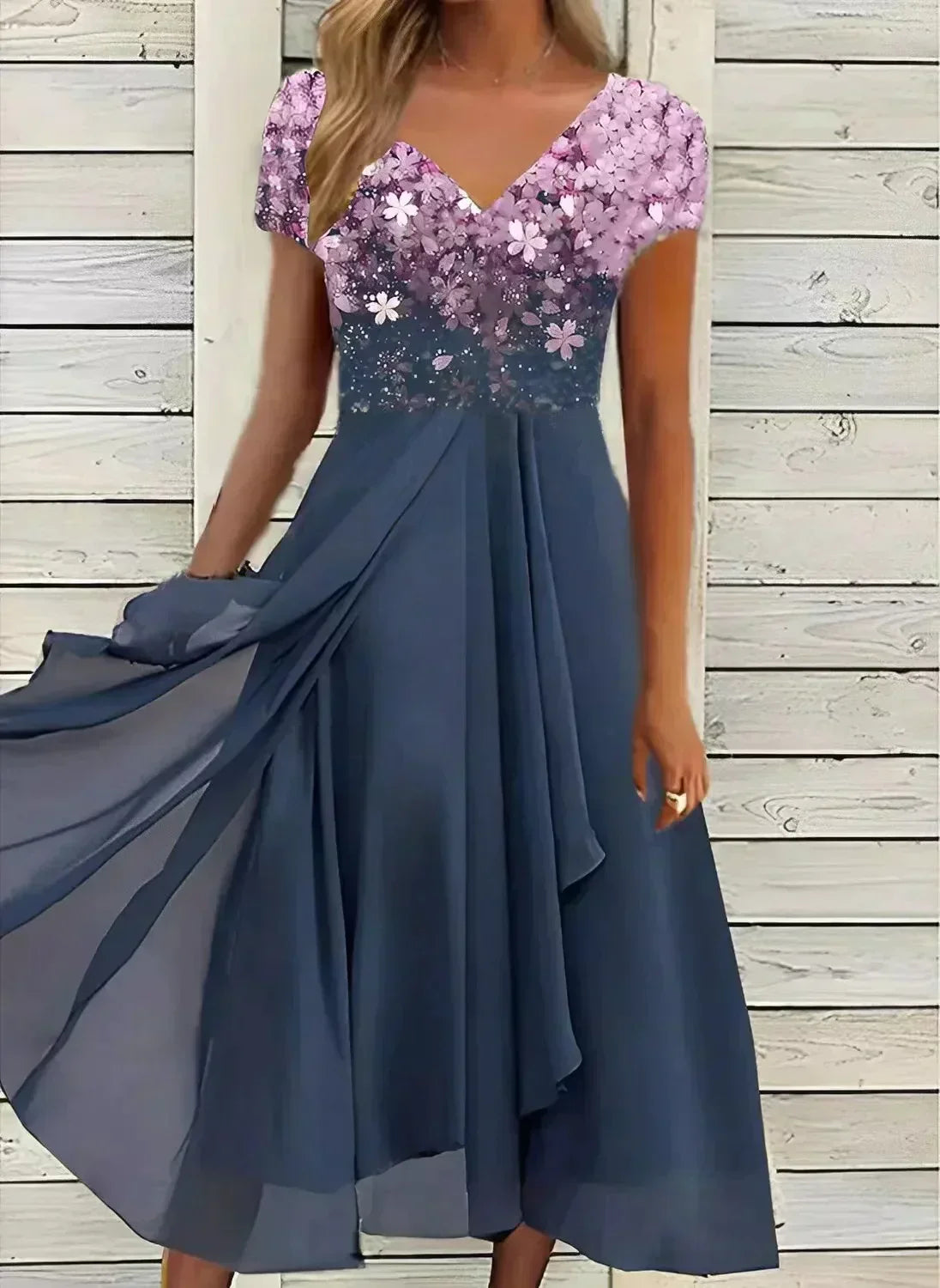 Women's Floral Short Sleeve Summer Dress