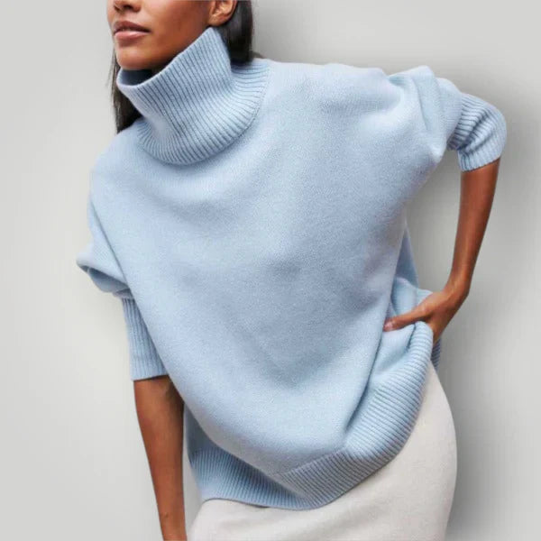 Women's Oversized Turtleneck Sweater - Soft and Warm Winter Pullover