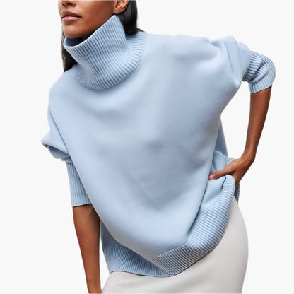 Elegante Pullover Damen | Rollkragen Pullover mit Weiten Ärmeln - IdealeKleiden
