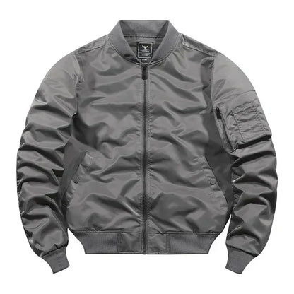 Leather bomber jacket aviator style