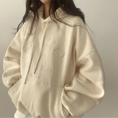 Women's Oversized Hoodie with Embroidery Design