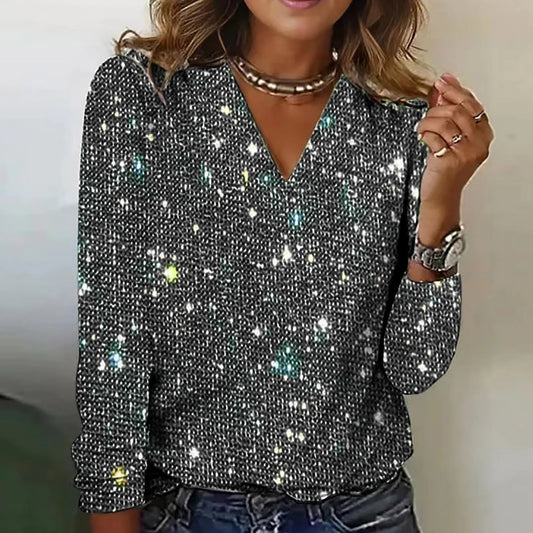 Glitzernde Damenbluse Elegant und Chic - IdealeKleiden