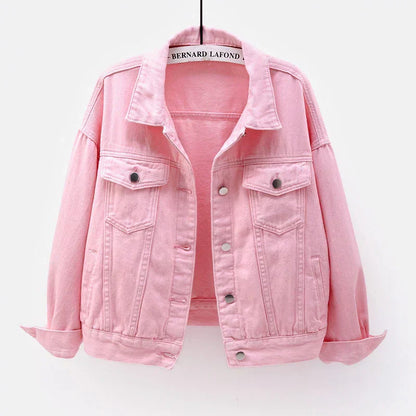 Short women's jacket with buttons and breast pocket