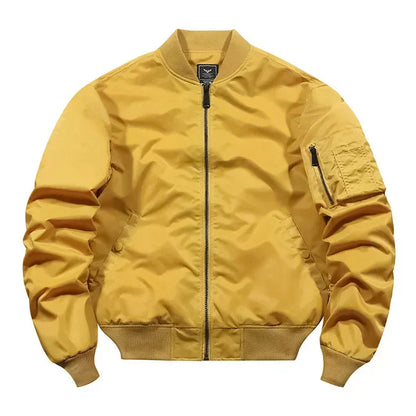 Leather bomber jacket aviator style