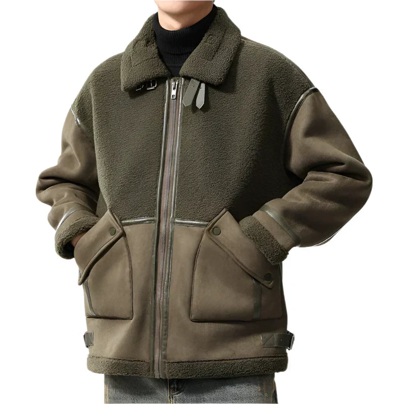 Men's Leather Bomber Jacket