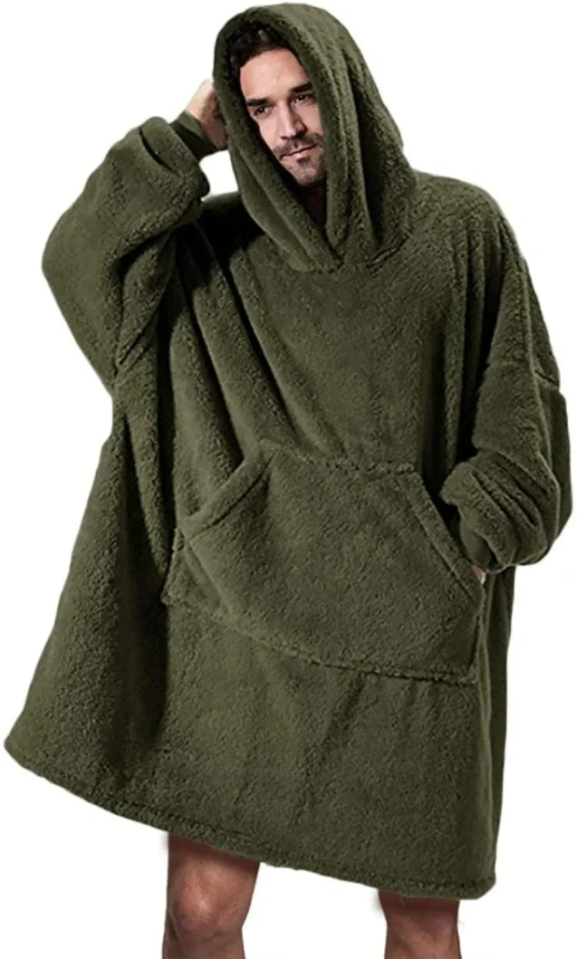 Oversized Flannel Hoodie for Men and Women