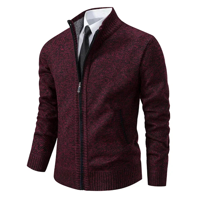 Men's Cardigan Zipper Modern Stand-up Collar