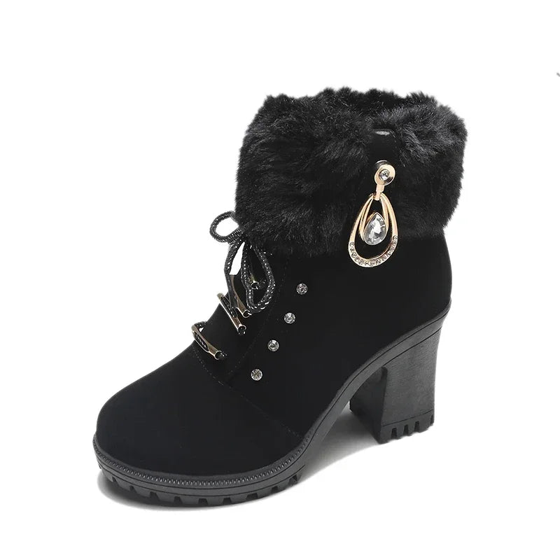 Elegant Short Boots British Style High Heel