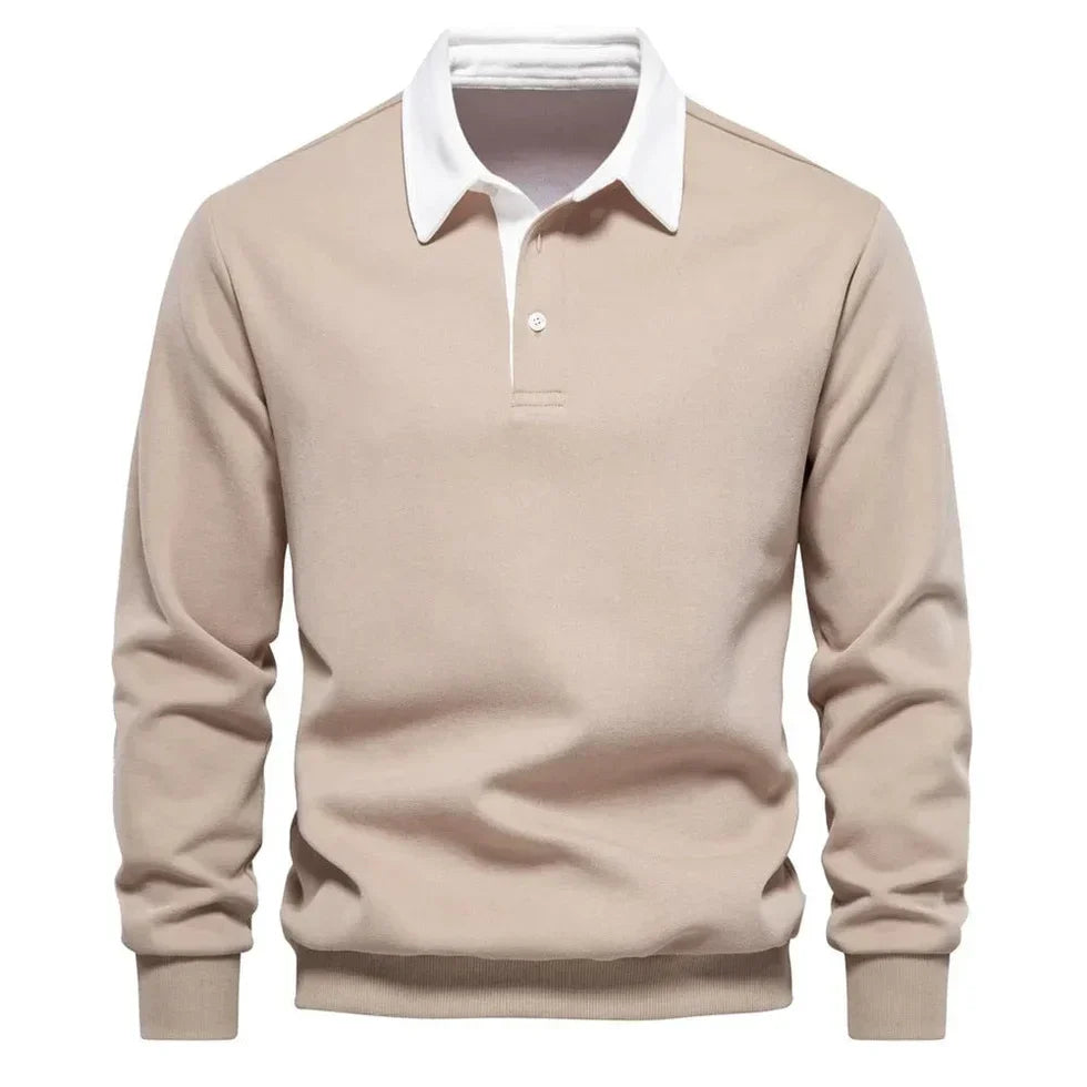 Men's Long-Sleeve Shirt with Collar - Elegant Look