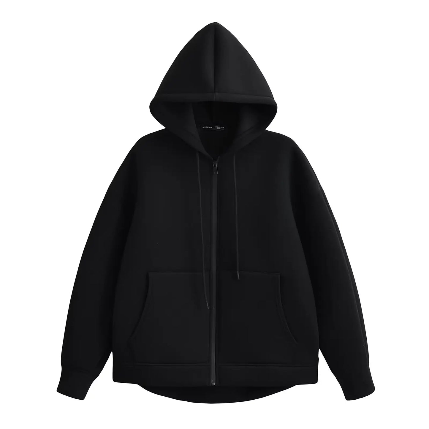 Damen Kapuzenjacke Reißverschluss Locker Fit - IdealeKleiden