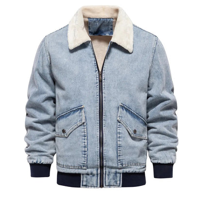 Men's Warm Lined Winter Denim Jacket