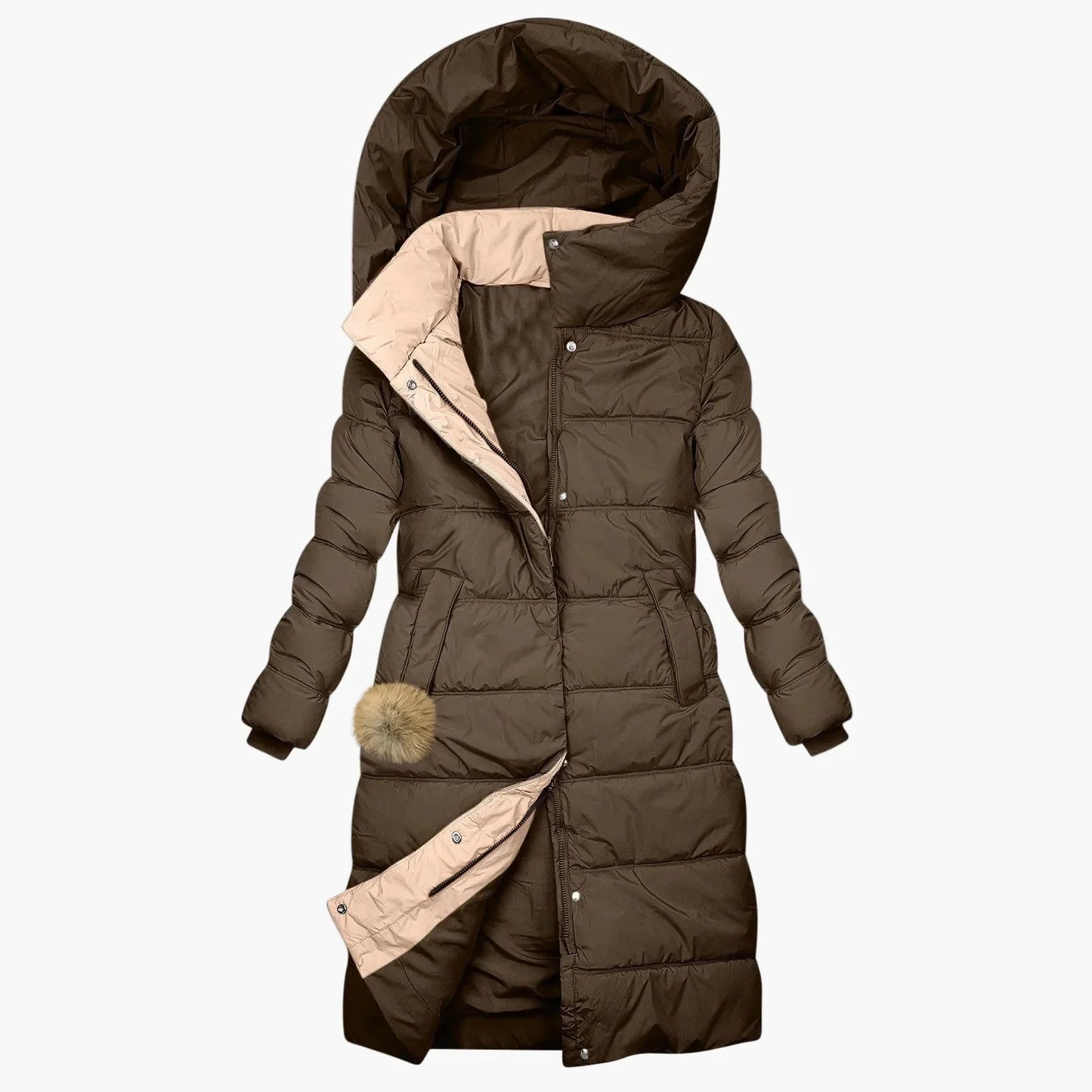Women's Quilted Winter Coat | Long, Windproof Parka Coat