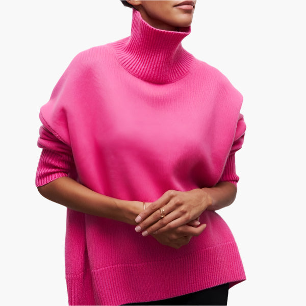 Elegant Sweaters for Women | Turtleneck Sweater with Wide Sleeves