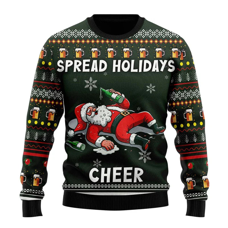 Männer Weihnachts-Pullover Bier Funny Design