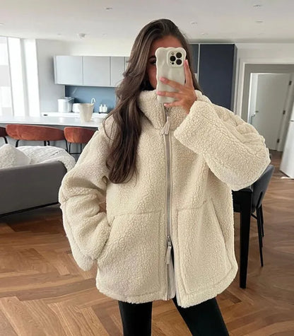 Retro-Jacke Stehkragen Damen