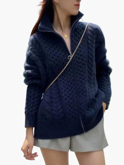 Stylisher Cardigan Zopfmuster Modern - IdealeKleiden