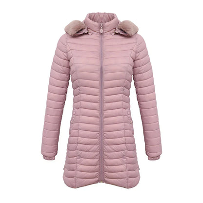 Elegant Slim Fit Winter Jacket with Fur Hood