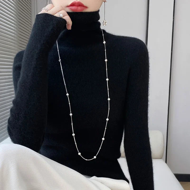 Soft Turtleneck Sweaters for Women Wool