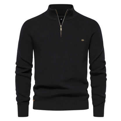 Men's Modern Knitted Sweater with Zipper