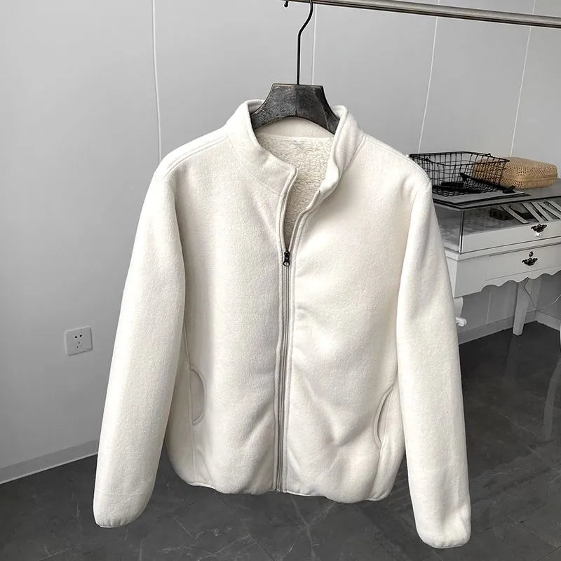 Warmes Fleece Oberteil Stehkragen - IdealeKleiden