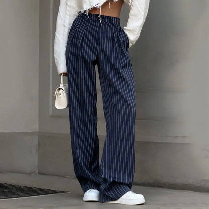 Fashionable Women's Fabric Trousers Stripe Design