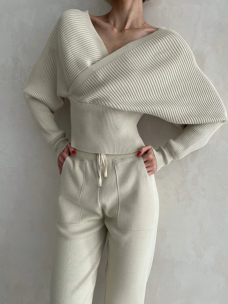 Sportliches 2-Teil Set Pullover Hose - IdealeKleiden