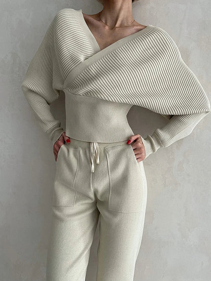 Sportliches 2-Teil Set Pullover Hose - IdealeKleiden