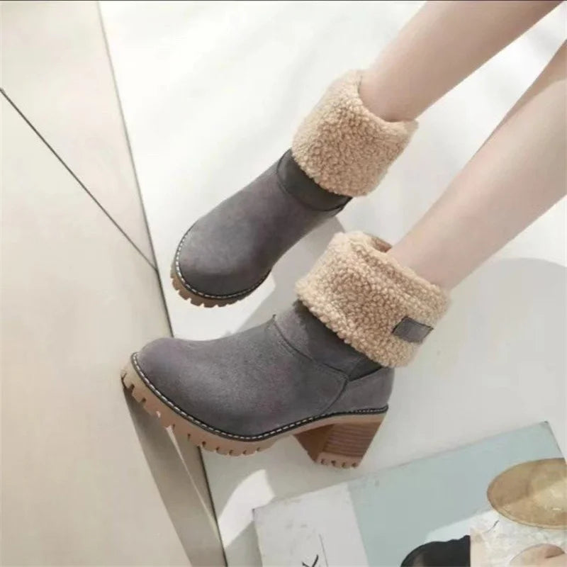 Autumn Block Heel Round Toe Boots