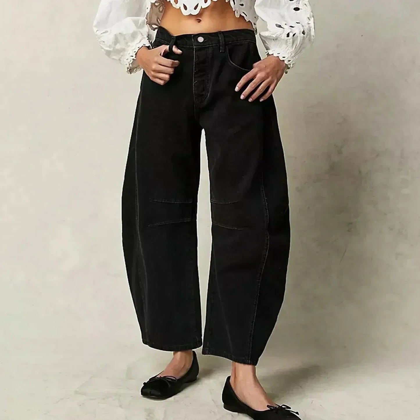 Women's High-Waist Jeans Comfortable Loose Fit