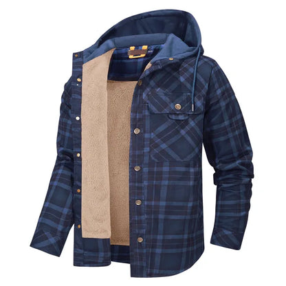 Warm Plaid Shirt Jacket Men